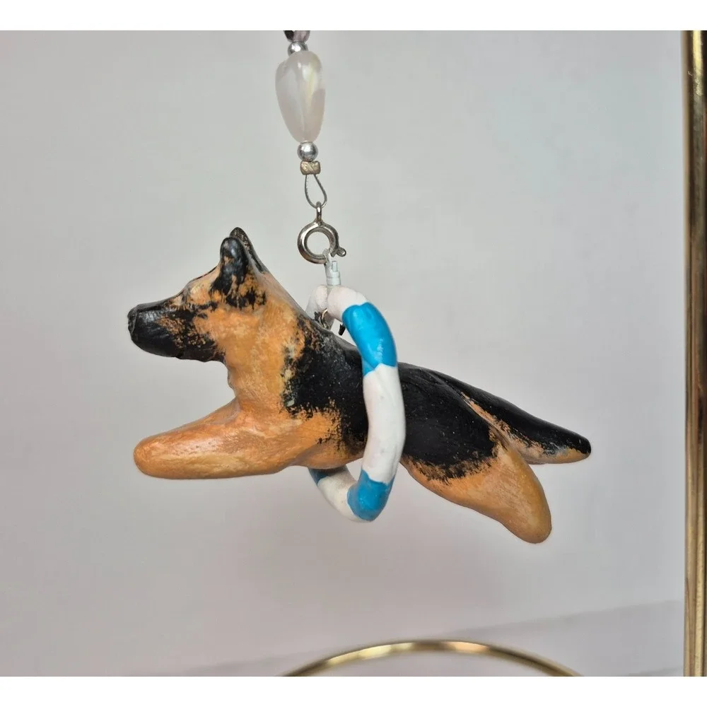German Shepherd GSD Agility Jumping Thru Tire Jump Ornament Hanger 3